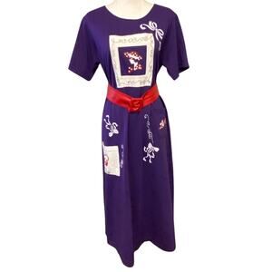 Red Hat Society Purple Dress Large Center Pocket Size S Embellished Wearable Art